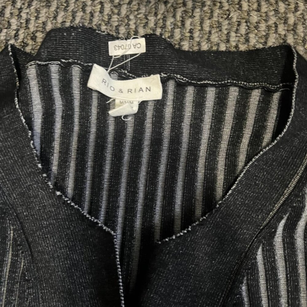 Rio & Rian black and white ribbed cardigan